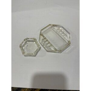 Vintage Clear Glass Ashtray Set of 2‎